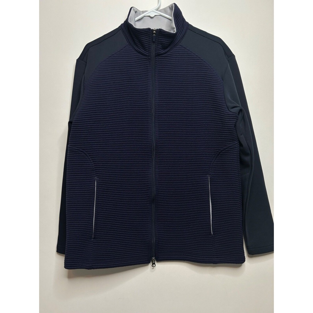 Straight Down Men Size M Navy Long Sleeve Full Zip Jacket